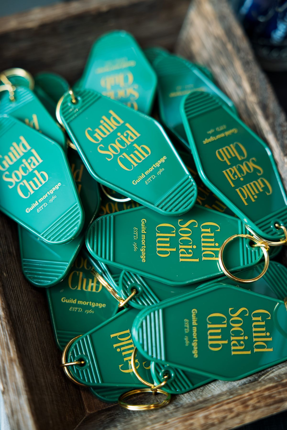 Guild Social Club keychains at the Elevate summit